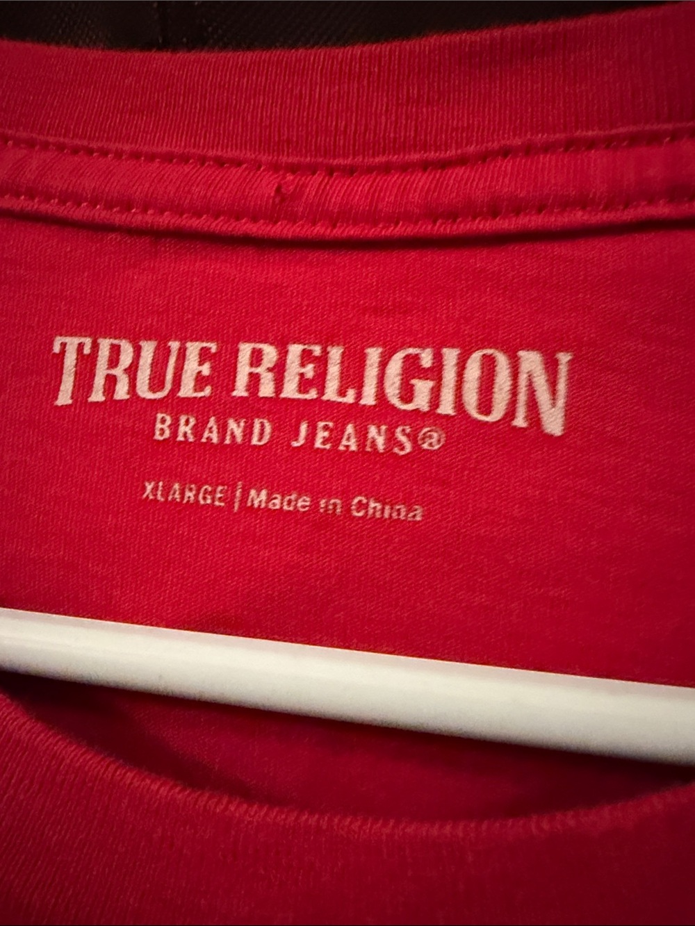 True Religion Red Tee with Buddha Guitar Graphic - Picture 3 of 3